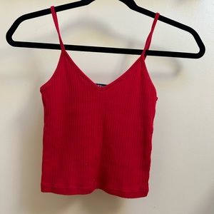 Brandy Melville Red Ribbed Tank Top
